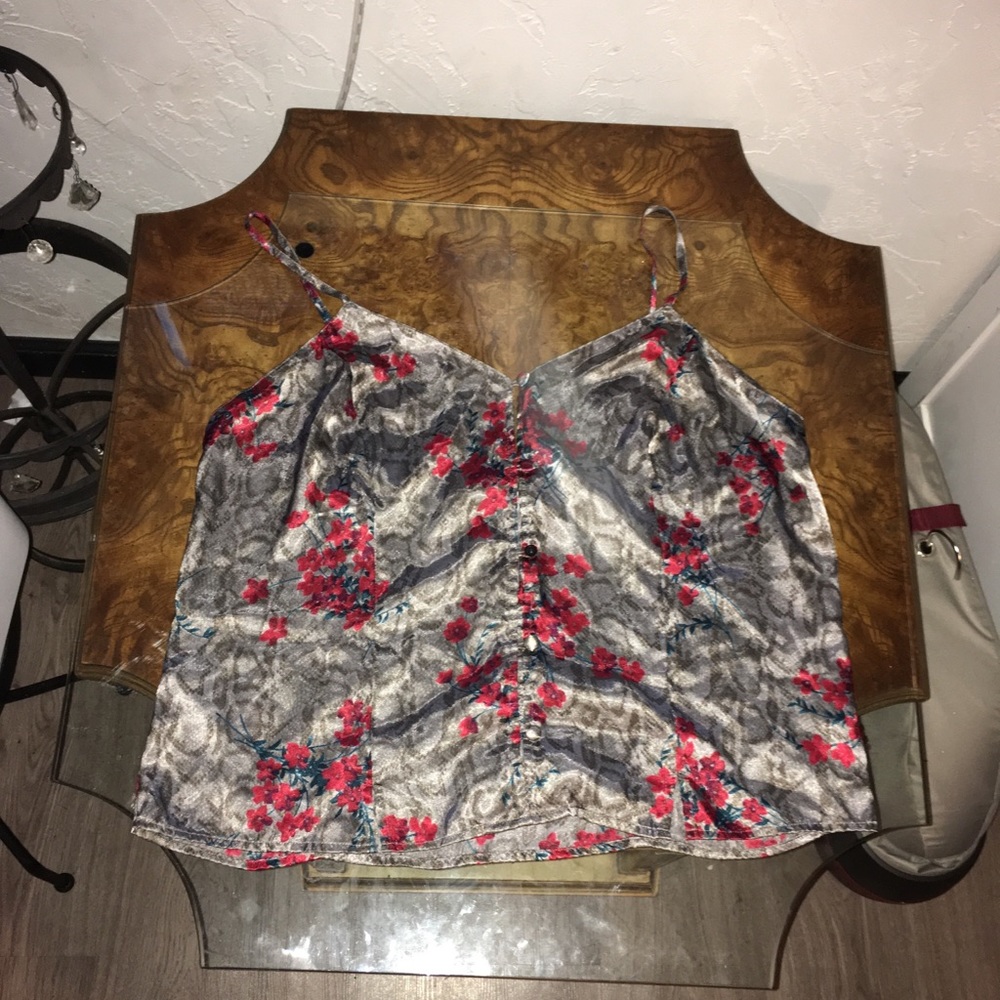 6 FOR $25 Floral Snake Skin Print Silky Top